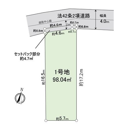 高台5丁目 土地(1号地) 区画図 高台5丁目 土地(1号地) 区画図