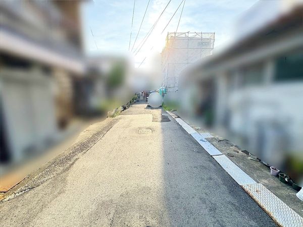 桑津2丁目 新築戸建 前面道路含む外観 桑津2丁目 新築戸建 前面道路含む外観