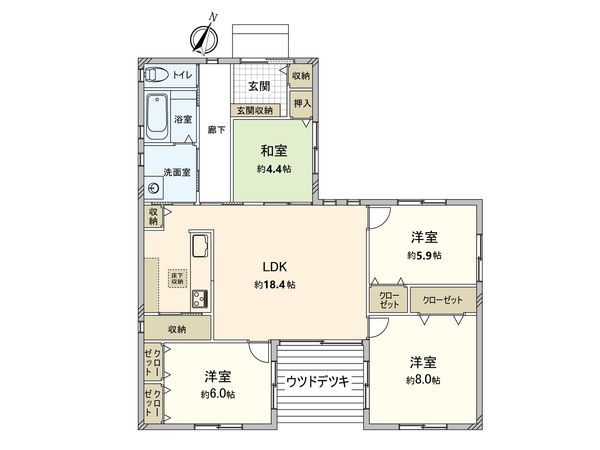 鴻池6丁目 戸建 間取図(平面図) 鴻池6丁目 戸建 間取図(平面図)