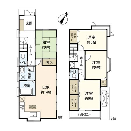 中野東1丁目 戸建 間取図(平面図)