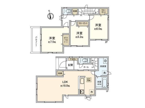 奥畑2丁目 新築戸建 間取図(平面図) 間取図(平面図)