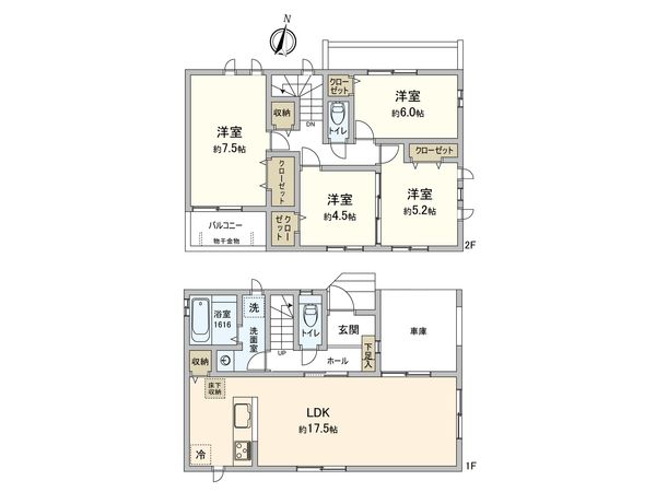 東野4丁目 新築戸建 間取図(平面図) 間取図(平面図)