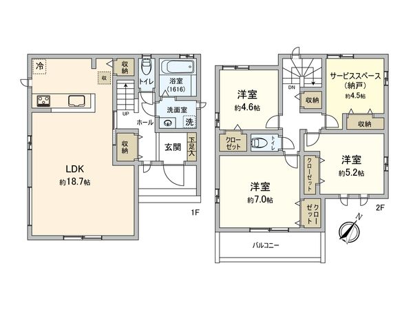 昆陽泉町4丁目 新築戸建 1号棟 間取図(平面図) 昆陽泉町4丁目 新築戸建 1号棟 間取図(平面図)