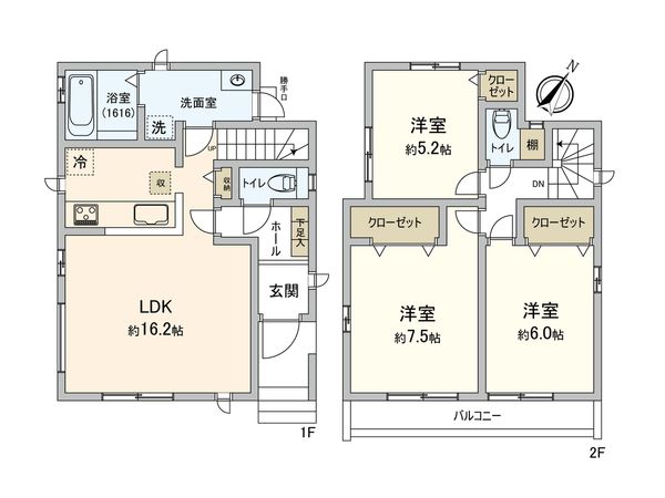 昆陽泉町4丁目 新築戸建 2号棟 間取図(平面図) 昆陽泉町4丁目 新築戸建 2号棟 間取図(平面図)