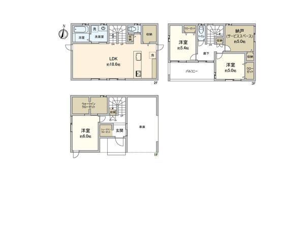 桑津2丁目 新築戸建 間取図(平面図) 桑津2丁目 新築戸建 間取図(平面図)