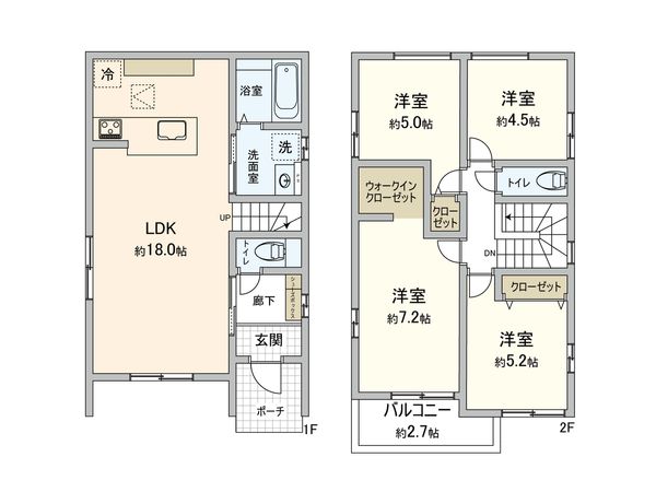 池尻3丁目 新築戸建 2号棟 間取図(平面図) 池尻3丁目 新築戸建 2号棟 間取図(平面図)