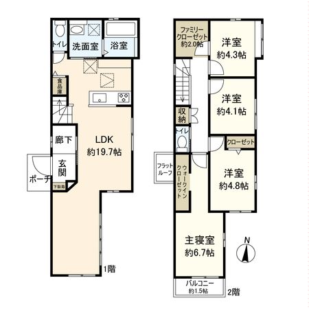 鈴原町9丁目 新築戸建 間取図(平面図) 鈴原町9丁目 新築戸建 間取図(平面図)