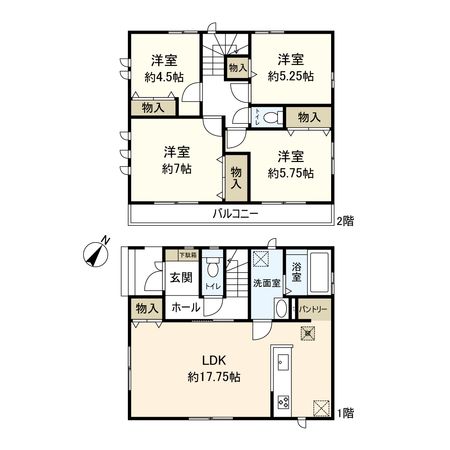 千僧2丁目 新築戸建 1号棟 間取図(平面図) 千僧2丁目 新築戸建 1号棟 間取図(平面図)