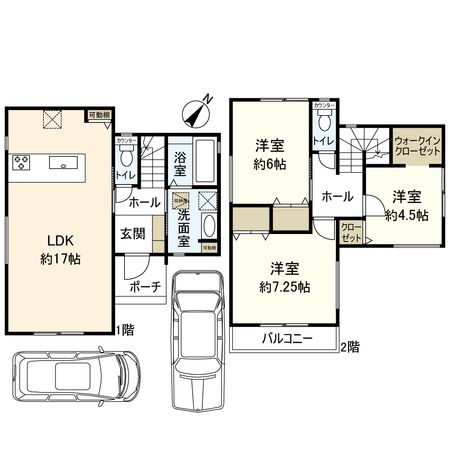 神戸市東灘区岡本7丁目 新築戸建 間取図(平面図)