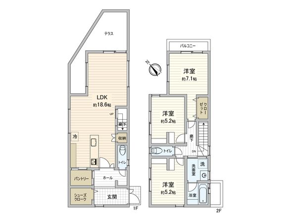 伊丹市中野西2丁目 新築戸建 間取図(平面図) 伊丹市中野西2丁目 新築戸建 間取図(平面図)