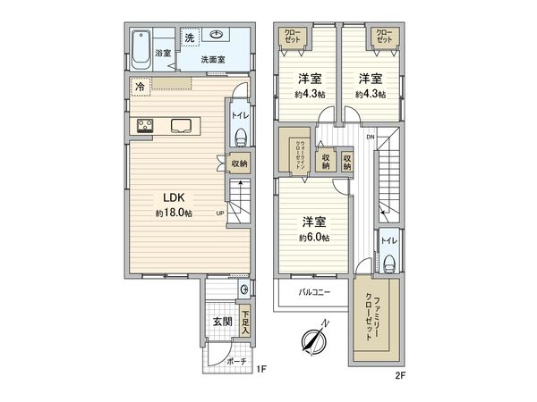 伊丹市中野北4丁目 新築戸建 間取図(平面図) 伊丹市中野北4丁目 新築戸建 間取図(平面図)
