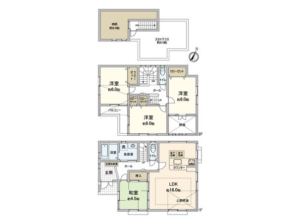 伊丹市鴻池6丁目 戸建 間取図(平面図)