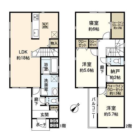 北園1丁目 新築戸建 間取図(平面図) 北園1丁目 新築戸建 間取図(平面図)