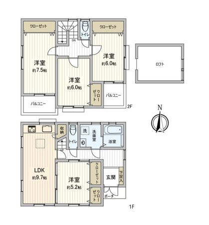 北伊丹2丁目 戸建 間取図(平面図) 間取図(平面図)