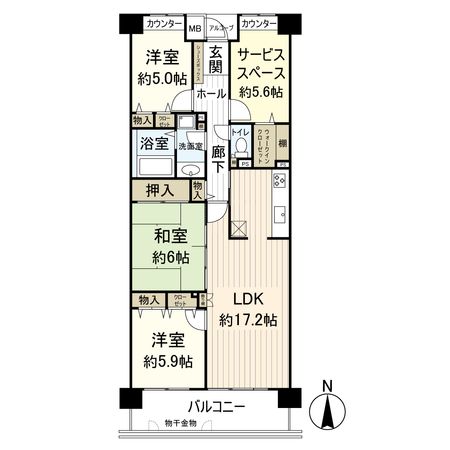 伊丹みやのまち 3号館 間取図(平面図)