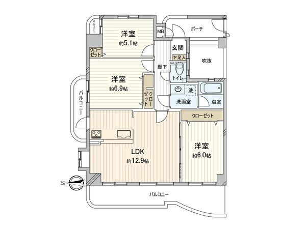 マイシティ武庫川レックス B棟 間取図(平面図) マイシティ武庫川レックス B棟 間取図(平面図)