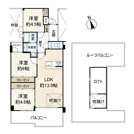 パレ昆陽池公園Ⅰ 間取図(平面図) 間取図(平面図)