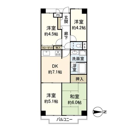 伊丹春日丘アーバンコンフォート A棟 間取図(平面図)