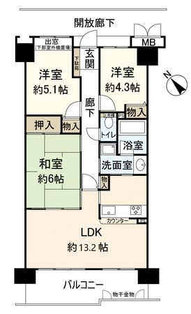 ルネ伊丹ガーデンスクエア 間取図(平面図)