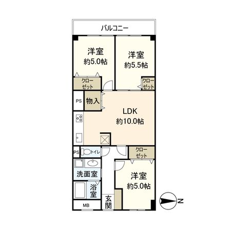 パストラル昆陽 間取図(平面図)