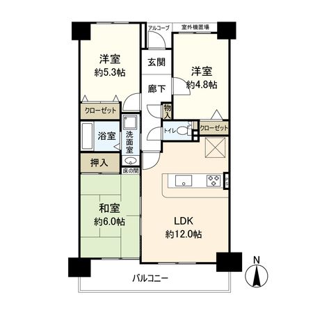 グローバル伊丹昆陽里 間取図(平面図)