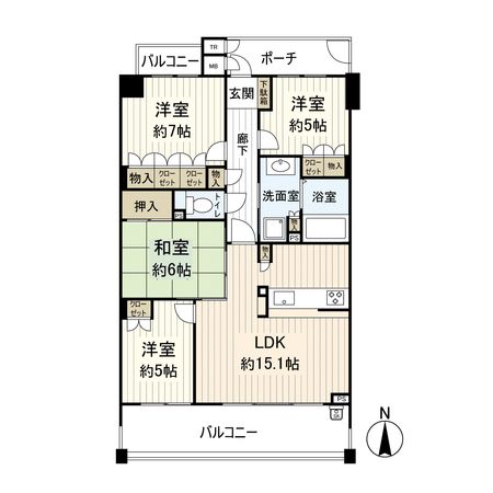 レピア・アーバン塚口北 ヴェルデリッジ 間取図(平面図) レピア・アーバン塚口北 ヴェルデリッジ 間取図(平面図)