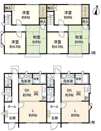 緑ヶ丘メゾネット 間取図(平面図) 緑ヶ丘メゾネット 間取図(平面図)