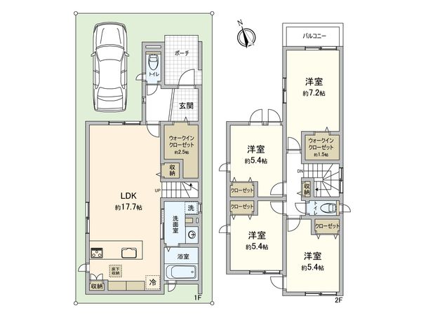 若草町2丁目新築戸建 間取図(平面図) 若草町2丁目新築戸建 間取図(平面図)