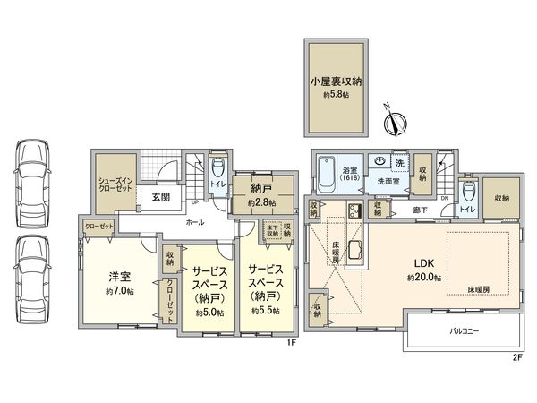 小曽根町3丁目 中古戸建 間取図(平面図) 間取図(平面図)