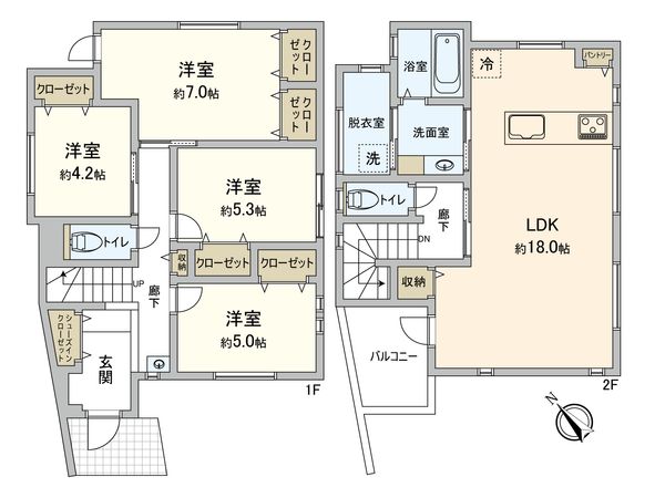 南甲子園2丁目 新築戸建 C号棟 間取図(平面図) 南甲子園2丁目 新築戸建 C号棟 間取図(平面図)
