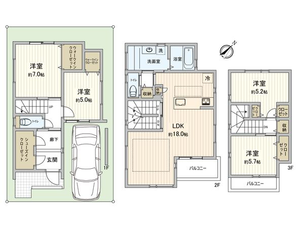 南甲子園2丁目 新築戸建 間取図(平面図) 南甲子園2丁目 新築戸建 間取図(平面図)