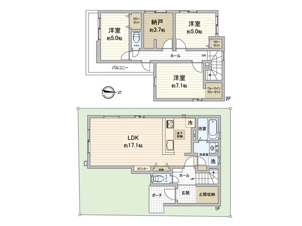 西宮市小松東町2丁目 新築戸建 間取図(平面図)