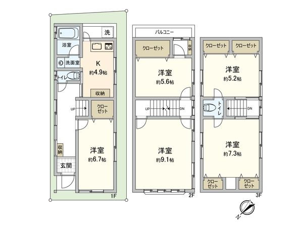 津門綾羽町 中古戸建 間取図(平面図) 津門綾羽町 中古戸建 間取図(平面図)