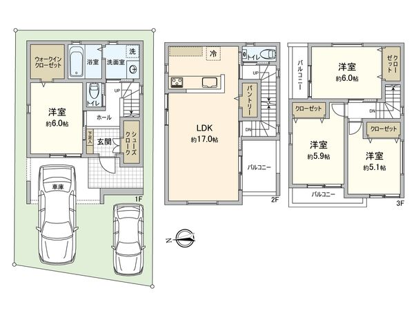 里中町一丁目 新築戸建 間取図(平面図) 里中町一丁目 新築戸建 間取図(平面図)