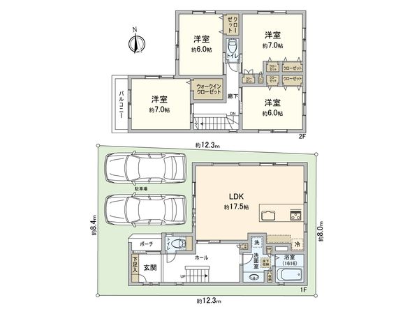 石在町 新築戸建 間取図(平面図) 石在町 新築戸建 間取図(平面図)