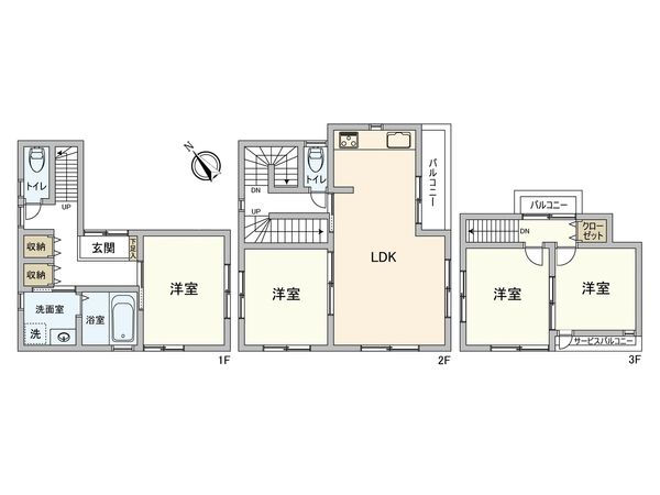 西宮市浜甲子園1丁目 中古戸建 間取図(平面図)