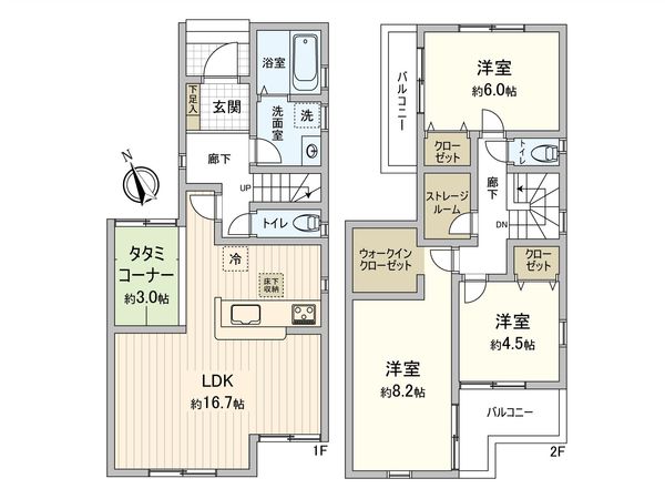 甲子園九番町 新築戸建 間取図(平面図) 甲子園九番町 新築戸建 間取図(平面図)