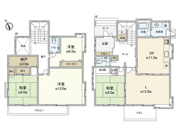 甲子園砂田町 中古戸建 間取図(平面図) 甲子園砂田町 中古戸建 間取図(平面図)