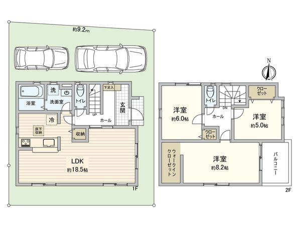 津門飯田町 新築戸建 間取図(平面図)