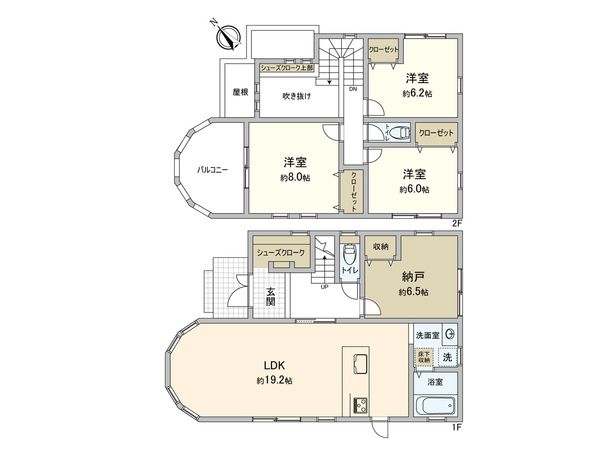 南甲子園3丁目戸建 1号地 間取図(平面図) 南甲子園3丁目戸建 1号地 間取図(平面図)