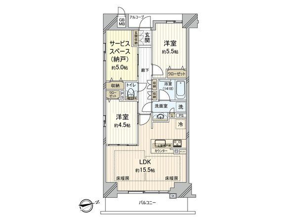 プレサンスロジェ西宮鳴尾 間取図(平面図)