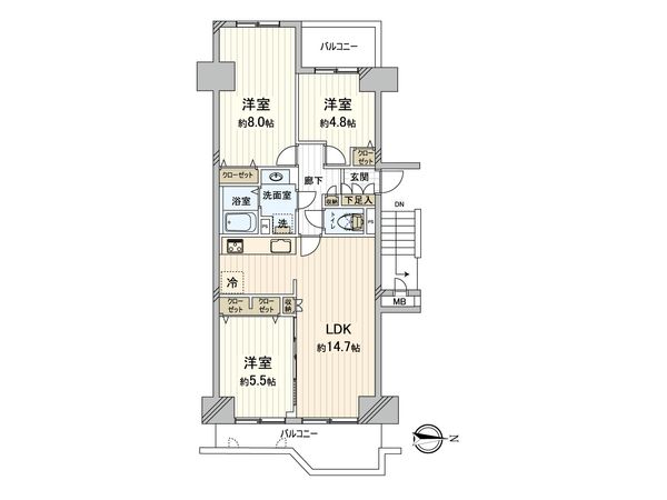 イトーピア武庫川 間取図(平面図) 間取図(平面図)