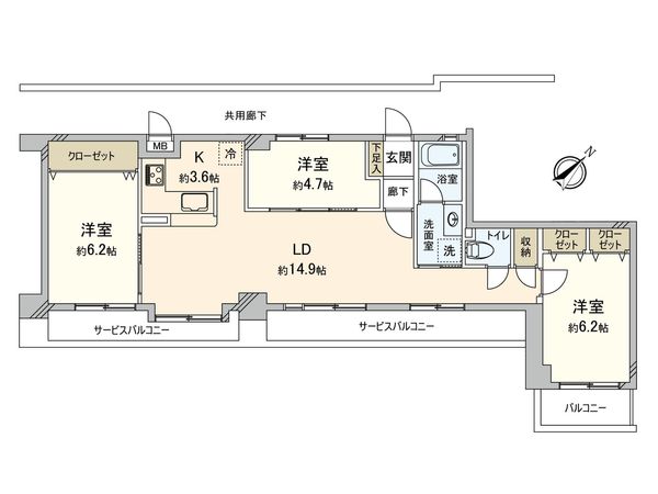 ユニライフ浜甲子園 間取図(平面図) ユニライフ浜甲子園 間取図(平面図)