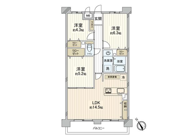 藤和ハイタウン西宮 間取図(平面図) 間取図(平面図)