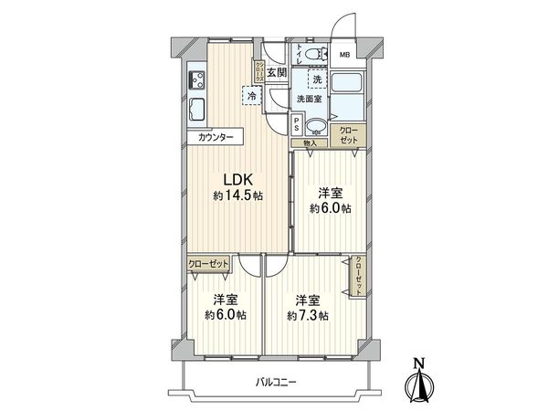 メガロコープ西宮Ⅱ 1号棟 間取図(平面図)