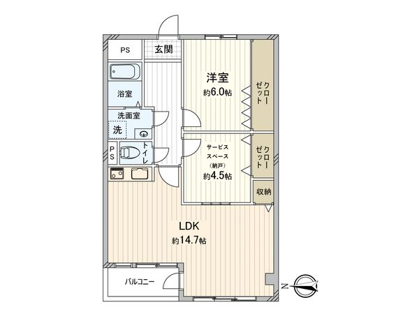 鳴尾小松住宅 A棟 間取図(平面図) 鳴尾小松住宅 A棟 間取図(平面図)