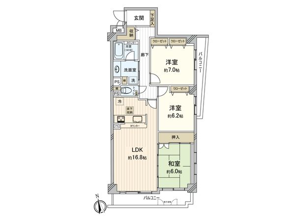 ディオレ甲子園四番町 間取図(平面図)