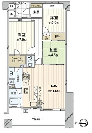 リビオ西宮学文ソルファ 間取図(平面図) 間取図(平面図)