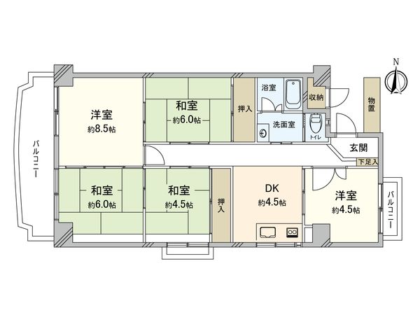 メガロコープ西宮Ⅱ 1号棟 間取図(平面図) メガロコープ西宮Ⅱ 1号棟 間取図(平面図)