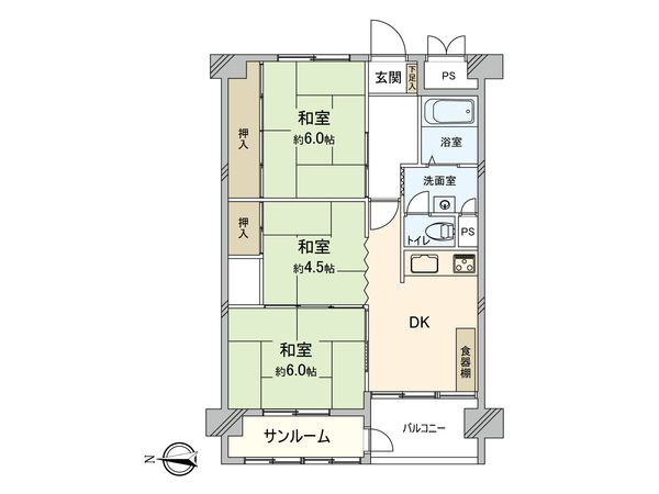 鳴尾小松住宅 A棟 間取図(平面図) 間取図(平面図)